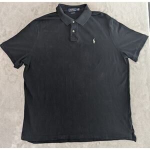 Ralph Lauren Polo Shirt Mens X-LARGE Black Pony Classic Fit Short Sleeve
